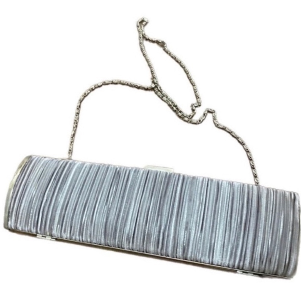 Lulu Townsend Silver Clutch with Chain.